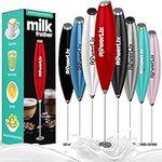 PowerLix Milk Frother Handheld Battery Operated Electric Foam Maker for Coffee, Latte, Cappuccino, Hot Chocolate, Durable Mini Drink Mixer with Stainless Steel Whisk, No Stand