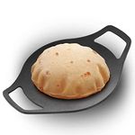 HAWKINS Futura 24 cm Cast Iron Tava, Cast Iron Tawa for Roti, Cast Iron Cookware for Kitchen, Black (CIT24)