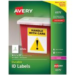 Avery Permanent White Durable I.D. Labels for Laser Printers, 8-1/2" x 11", 50/Pack (6575)