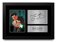 HWC Trading FR Matt Smith Gift Signed FRAMED A4 Printed Autograph Doctor Dr Who Gifts Photo Picture Print Display