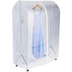 HANGERWORLD 4ft (117cm) Transparent Clothes Garment Rail Strong Zipped Cover with Document Pocket