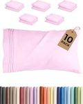 King Pillow Cases Set of 10 - Ultra Soft Hotel Quality Pillowcase Covers - Comfy & Wrinkle Free - Shrink, Stain & Fade Resistant - Soft, Machine Washable Pillow Protectors - 10 Piece Set - Light Pink