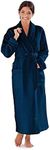 Women's Microfiber Robe by BOCA TERRY - Luxury Hotel Bathrobe, Long Spa Robes for Women - Generous Sizing, Navy, 4X-Large