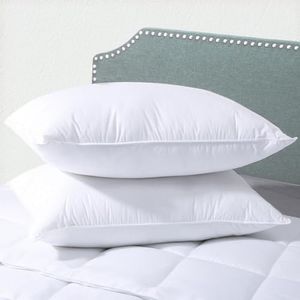 Botduck Goose Down Feather Pillows Standard Size Set of 2 Pack Hotel Collection Bed Pillow for Sleeping Medium Firm Support for Side Stomach & Back Sleepers, 20x26 Inch