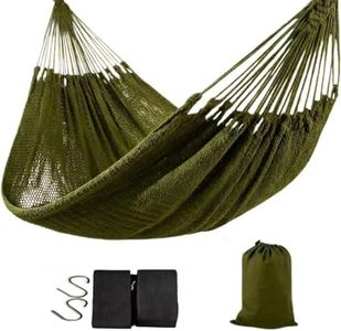 Wjrnlfd Portable Hammock,550 lbs Capacity,Duty Outdoor Hammock for Backyard, Patio, Camping,Thick Cotton Cord,2 Person hammocks, Military Green