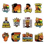12Pcs Black King Iron on Decals Afro Men Washable Heat Transfer Decals Heat Transfer Sticker for T-Shirt Jeans Applique