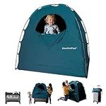 SlumberPod The Official Blackout Sleep Tent for Pack and Play, Mini Cribs and Travel Cribs, Blackout Canopy Crib Cover, Sleep Pod for Kids with Monitor Pouch and Fan Pouch, Teal