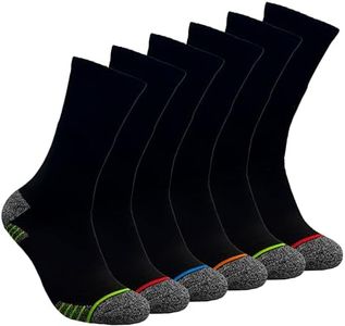 DIVABONNA 6 Pares Calcetines Trabajo Hombre – Calcetines Térmicos Hombre – Calcetines Térmicos de Algodón Reforzados - Calcetines Trekking (40-46, Negro Colores)