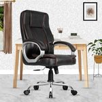 beAAtho® Vintage with 3 Years Warranty | Ergonomic Chair/Leather Chair/Executive High Back Chair/Revolving Office Chair/Director Chair/Boss Chair/Orthopedic Chair (Black)