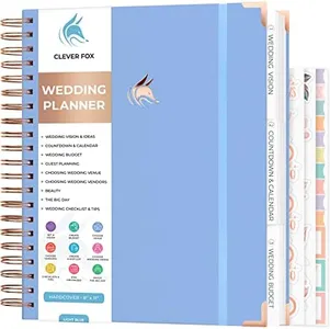 Clever Fox Wedding Planner – Wedding Book & Organizer for the Bride – Wedding Planning Binder with Pockets, Tips & Checklists – Wedding Notebook – Engagements Gift – 10″ x 11″ (Light Blue)