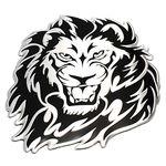 Careflection 3D Lion Silver Badge Emblem Sticker Decal for All Car Bike SUV Mobile Laptop (6.6 x 7.6cm)