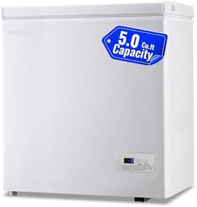 DEMULLER Chest Freezer with Electronic Panel, Accurate Temperature Display to 1 ℉ and Easy to Use 5.0 Cu.ft Deep Freezing with 2 Removable Baskets White