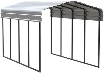 Arrow Shed 10' x 20' x 9' Galvanized Steel Multi-Purpose Shade and Shelter Carport, Eggshell Finish