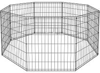 BestPet Tall Foldable Dog Playpen Crate Fence Pet Kennel Play Pen Exercise Cage 8 Panel Black (30")