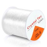 100m/Roll 0.8mm Clear Bead Cord, Bracelet Beading Thread Crystal Elastic Stretch Thread for Jewelry Making Necklace