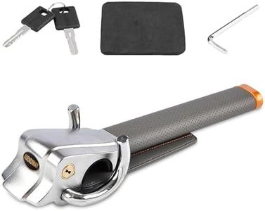 ASENDIWAY Steering Wheel Lock Universal Anti-Theft Device Heavy Duty Security Car Lock for Vehicle Auto Truck SUV Van with 2 Keys Gray