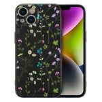 RALEAVO Flower Case for iPhone 14, Liquid Silicone Shockproof Protection Case Cover for Girls Women with Aesthetic Cute Floral Patterns Soft Slim Phone Case for iPhone 14 6.1"-Black