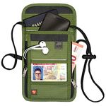 Lewis N. Clark RFID Neck Stash, Olive, One Size, RFID Blocking Stash Neck Wallet, Travel Pouch + Passport Holder for Women & Men