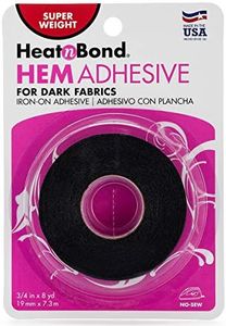 HeatnBond Hem Iron-On Adhesive, Super Weight, 3/4 Inch x 8 Yards, Black