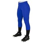 Champro Women's Standard Fireball Low-Rise Knicker-Style Fastpitch Softball Pants in Solid Color with Reinforced Knees, Royal, Medium