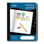 iScholar Primary Composition Book, Journal, Unruled Top, 0.5-Inch Ruled Bottom Half, 100 Sheets, 9.75 X 7.5-Inch, Black Marble - 10116