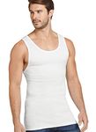 Jockey Men's Undershirt Made in America 100% Cotton Tank - 2 Pack, White, L