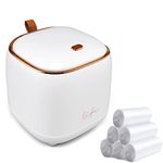 Mini Trash Can 1.6L/0.4 Gallon with Trash Bags 180pcs, Tiny Small Desktop Trash Bin with Lid, Countertop Mini Garbage Bin for Home, Office, Kitchen, Bedroom, Bathroom (White)