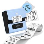 Phomemo Label Makers- M221 Brcode Label Printer 3’’ Bluetooth Label Maker Machine for Barcode, Address, Logo, Mailing, Stickers, Small Business, Home, Office, Blue