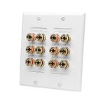 OSD WP12 Banana Binding Post Gold Plated Terminal Decora Style for 6-Speakers (White)