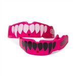 Battle Fangs Football Mouthguard ââ‚¬â€œ Sports Mouth Guard with Removable Strap ââ‚¬â€œ Protector Mouthpiece Fits With or Without Braces on Teeth ââ‚¬â€œ Adult & Youth Mouth Guard Sizes, 2 Pack, Youth (Age 9 & Below), Pink
