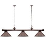GSE Games & Sports Expert Pool Table Light, Hanging Billiard Light for 7ft/8ft Pool Tables with 3 Metal Lamp Shades for Billiards Room (Oil Rubbed Bronze)