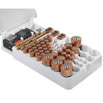 VAKTAVYA Battery Master Storage Battery Organizer Case with Hinged Clear Cover,Includes a Removable Battery Tester, Holds 93 Batteries Various Sizes (battry not include)