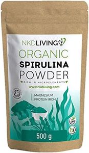 NKD Living 500g Organic Spirulina Powder, Soil Association Organic Certified, Tested for Heavy Metals, Micro-Organisms and Over 500 Pesticides