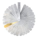 CAMWAY 32PCS Blades Steel Feeler Gauge 0.0015-0.035 inch/ 0.04-0.88mm Dual Marked Metric and Imperial Gap Measuring Tool