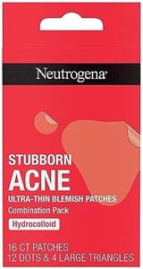 Neutrogena Stubborn Acne Blemish Patches Combination Pack, Ultra-Thin Hydrocolloid Acne Patch Absorbs Fluids & Removes Impurities To Help Pimples Look Smaller, 2 Sizes, 16 Patches