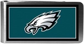 NFL Philadelphia Eagles Mens Siskiyou SportsSteel Logo Money Clip, Steel, One Size