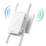 WiFi Extender, 1200Mbps Wi-Fi Signal Booster Amplifier for Home Cover Up to 9800sq.ft WiFi 2.4&5GHz Dual Band Wireless Repeater, 4 Antennas 360° WiFi Amplifier, WiFi Range Extender with Ethernet