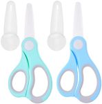 Ceramic Baby Food Scissors - Portable Shears - Healthy Food Cutter with Dust Cover and Storage Case - Cuts Meat, Chicken, Vegetables, Fruits (2-Pack)