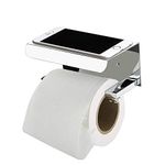 Plantex Platinum Stainless Steel 304 Grade Toilet Paper Holder with Mobile Phone Stand - Bathroom Accessories (Chrome Finish)