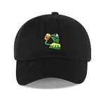 Kermit The Frog "Sipping Tea" Adjustable Strapback Cap (black)...