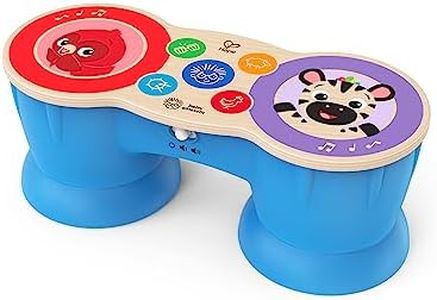 Baby Einstein Upbeat Tunes Magic Touch Wooden Drums​ & Bongo Musical Cause and Effect Toy, Age 6 Months and up