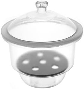 EISCO Desiccator with Knob Cover - 25cm (9.8") Porcelain Plate - Borosilicate Glass