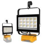 T-SUN Cordless LED Work Light for Dewalt 18V Battery, 60W Portable Jobsite Flood Light with USB Charging Port, Indoor Outdoor Flashlight Spotlight for Camping/Emergency/Garage/Repairing(No Battery)