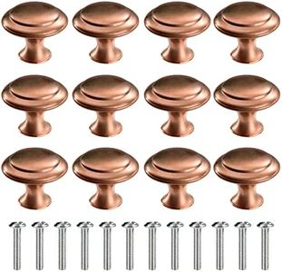 MengH-SHOP Perillas de Gabinete Redondas Perillas de Cajón Tiradores de Muebles Perilla de la Puerta con Tornillo Perillas Manijas para Armario Cajón Aparador Cocina 30mm 12 Piezas Cobre Rojo