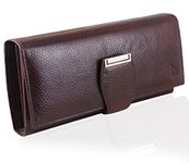 mtuggar Wome's Clutch Wallet Brown Real Leather (2805) (Brown)