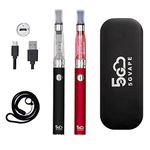 5GVAPE Vape Pen E-Cig Shisha EVOD EGO CE4 Starter Kit,Electronic Cigarettes dual vape pens,USB charge Long Lasting Battery,Easy to refill atomizer.No Nicotine No E Liquid (Black Red)