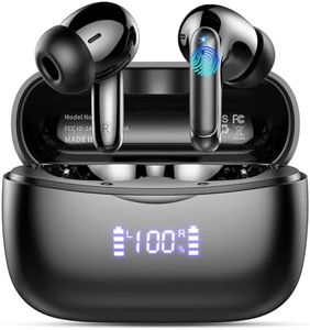 Wireless Earbuds - Bluetooth 5.3 Headphones Hi-Fi Sound - Ear Buds with ENC Cancelling Mics - IP7 Waterproof in Ear Earbuds, LED Display Earphones - 50H Playtime for Laptop, Android, iOS Phones & Pad