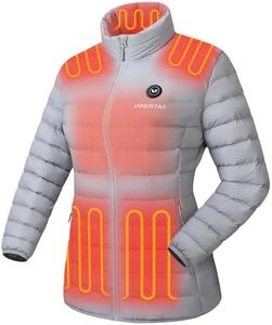 Venustas Women's Lightweight Heated Jacket with Battery, 6-Zone Electric Puffer Winter Coat for Outdoor Camping Hiking