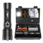 Shadowhawk Torch Lights Rechargeable Torchlight, Led Torch 10000 Lumens XHM77.2 Flash Light with COB Keychain Light, Bright Waterproof Charging Torch Light High Power Flashlight for Trekking Emergency