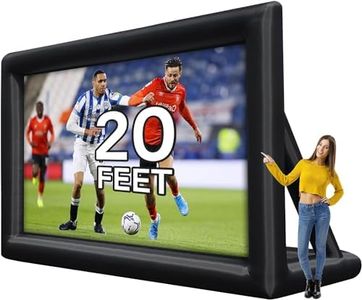 Inflatable Projector Screen, CHEINAUTO 20FT Portable Blow Up Outside Projector Screen, Front & Rear Projection, with Rope, Air Blower, Ground Nails and Carry Bag, for Theater/Football/Backyard Party